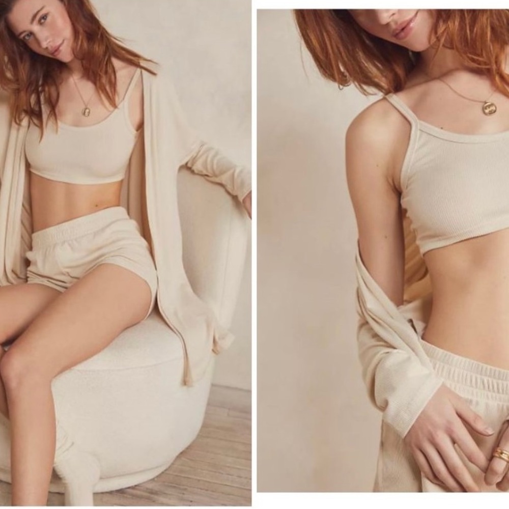 Free People Cozy Does It Shorts in Cream - Picture 9 of 13